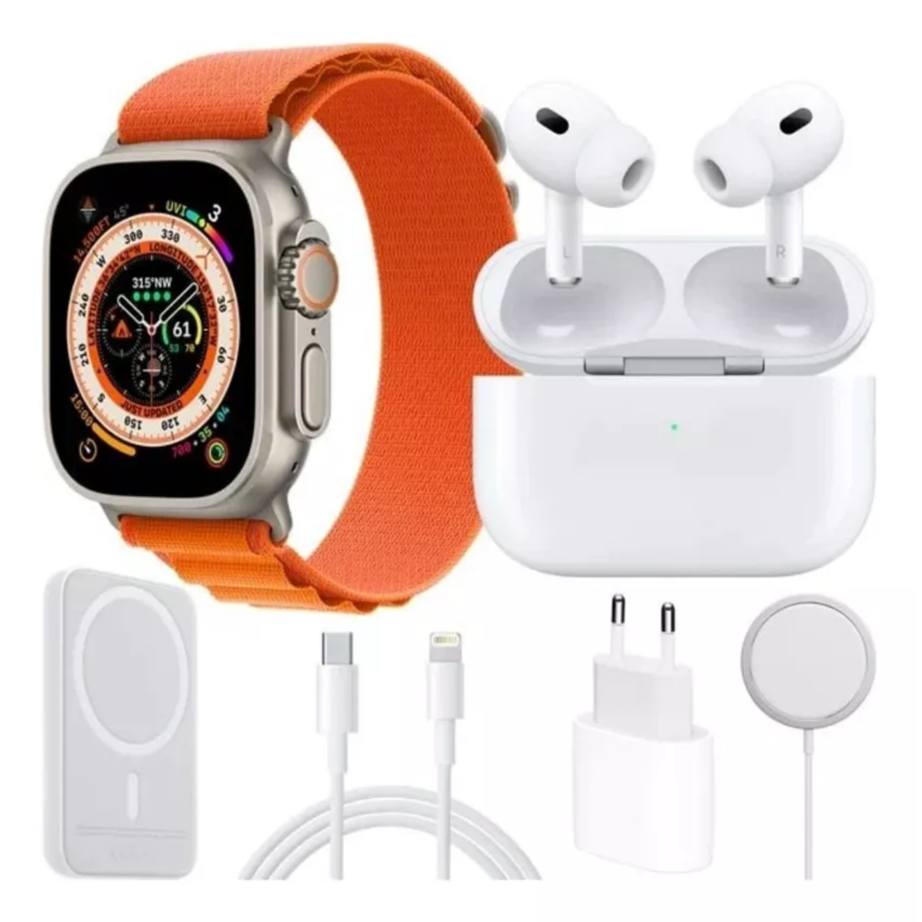 Kit Smartwatch Audifonos Power Bank